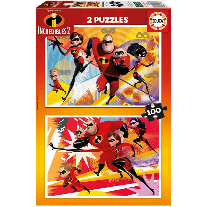 PUZZLE 2X100 INCREIBLES 2