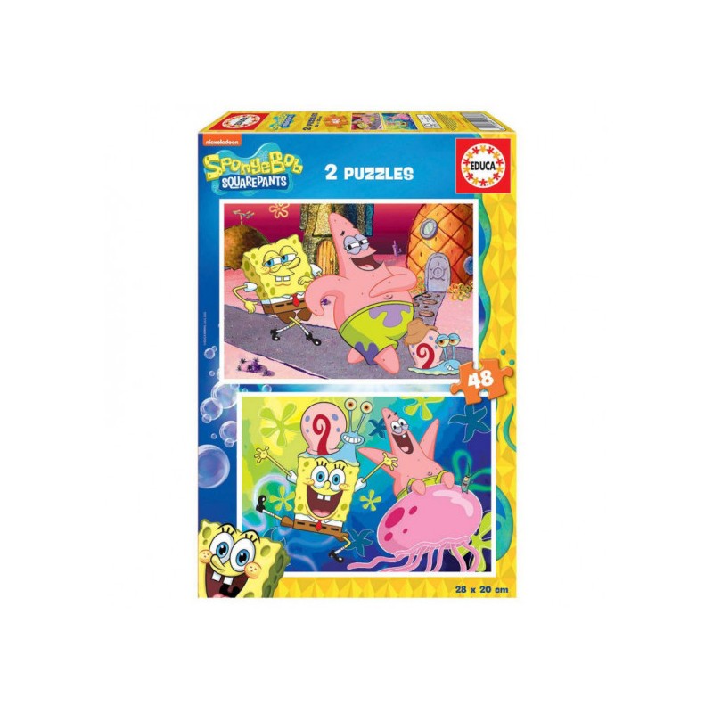 PUZZLE 2 X 48 BOB ESPONJA